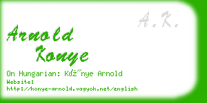 arnold konye business card